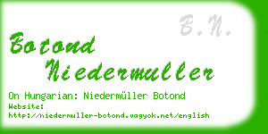 botond niedermuller business card