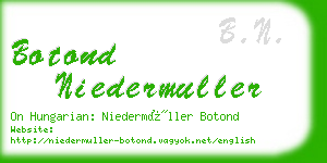 botond niedermuller business card
